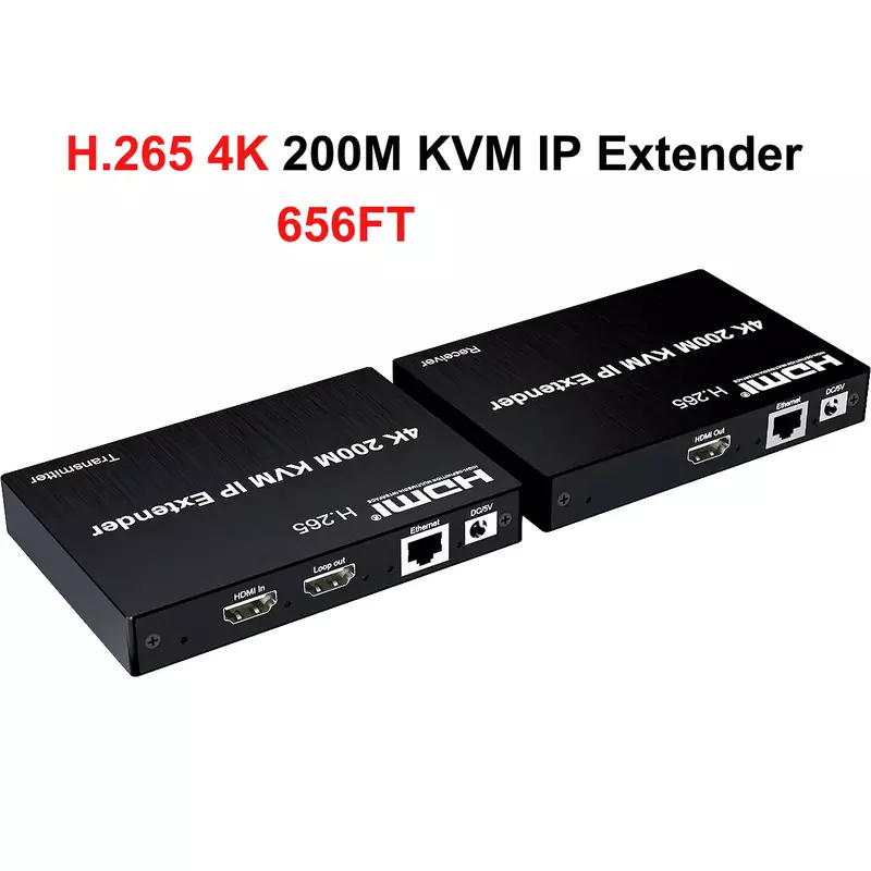 4K 200m HDMI Ethernet Extender Over IP RJ45 Cat5e/6 Cable Can Many To Many Transmitter and Receiver KVM Network Switch Splitter