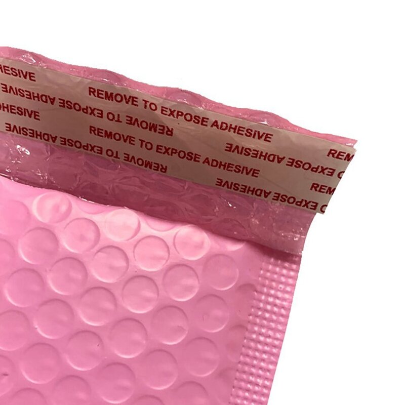 150 buah tas amplop busa segel otomatis amplop empuk dengan tas surat gelembung tas paket merah muda