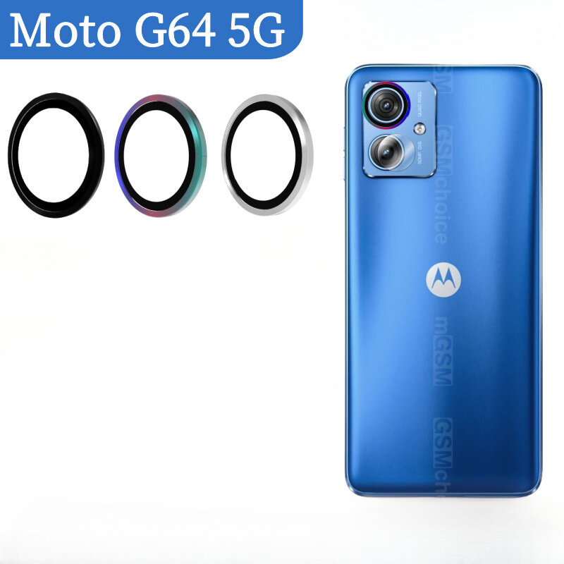 Rear Camera Lens Protectors for Motorola Moto G64 5G Back Metal Ring Glass for MOTO MotoG64 Motog64 Protective Glass Cover