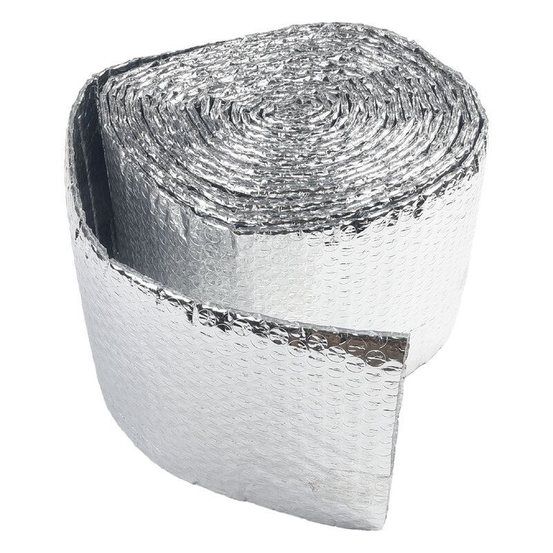 Insulated Spiral Pipe Wrap  6 Inch x 25 Feet  Aluminum Foil Material  Double Bubbles for Enhanced Heat Transfer Resistance