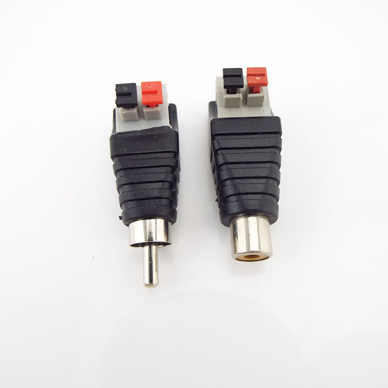 DC Plug RCA Male Female Connector 5.5mmx2.1mm Speaker Wire A/V Cable To Audio Press Plug Terminal Adapter Jack Plug Wholesale