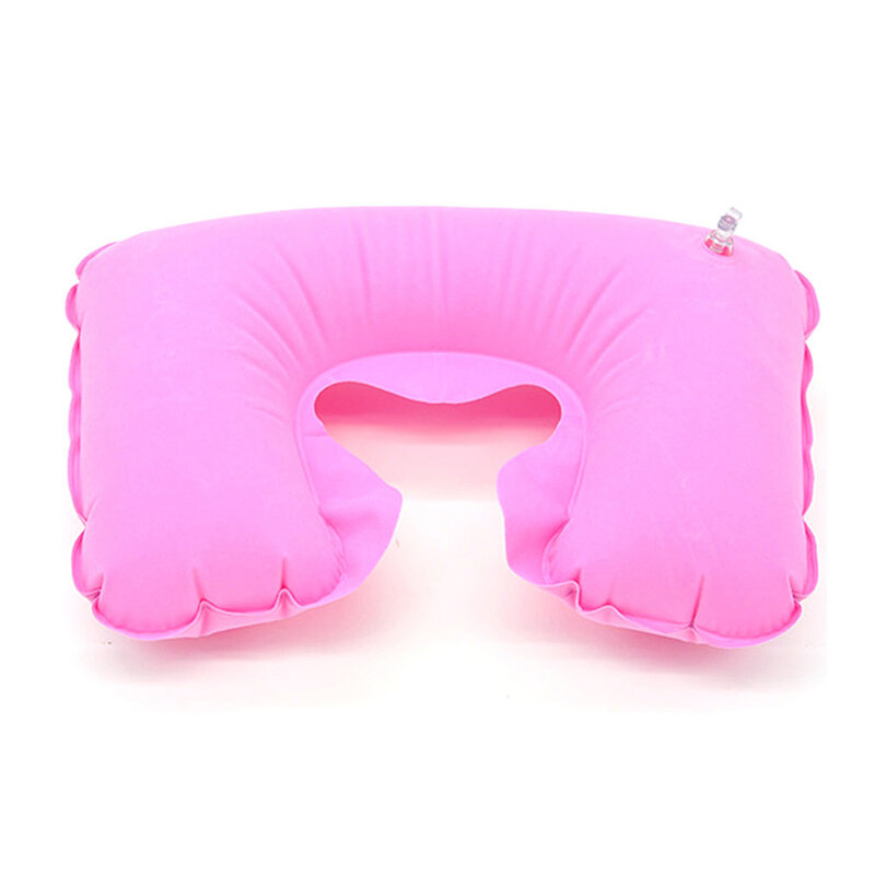 Press the inflatable pillow travel outdoor U-shaped pillow neck pillow nap pillow milk silk inflatable pillow