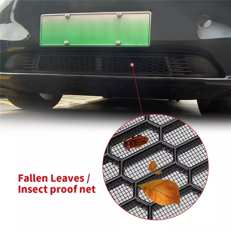 Red de entrada de aire a prueba de insectos para Tesla Model Y 3, cubierta de malla protectora de entrada de parachoques delantero dividido, accesorios de modificación de coche, 2023