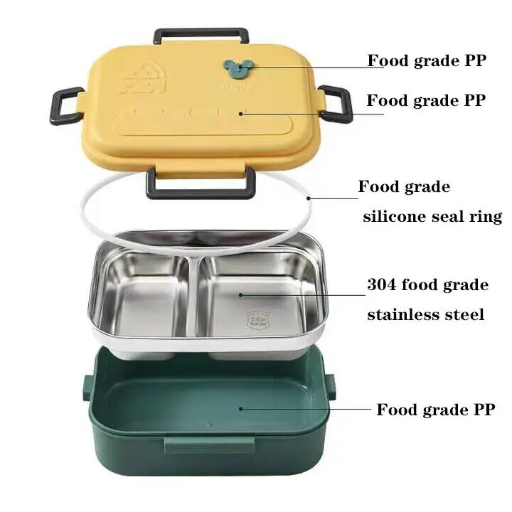 Thermal Lunch Box Bento Box For Kids Lunch Insulated School Set Kids Bento Plastic Stainless Steel Lunch Box