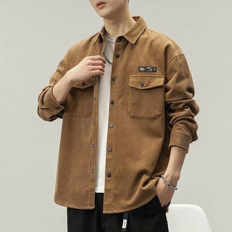 Cargo Shirt New Korean Fashion Loose Jackets Streetwear Blouses Clothes Japanese vintage clothes Harajuku Jackets Male Clothes