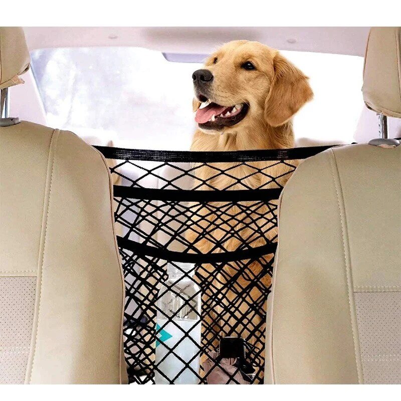 Сумка для автомобильного сиденья, 3-слойная эластичная сетчатая сумочка для хранения мелочей, детских домашних животных