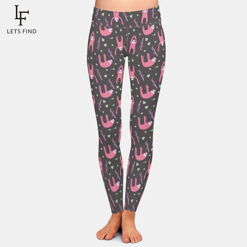LETSFIND Winter Woman Fashion Pants 3D Funny and Cute Sloth Print High Waist Fitness Sexy Silm Full Leggings