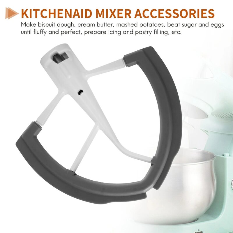 Flex Edge Beater for KitchenAid Bowl-Lift Stand Mixer - 6 Quart Dough Mixing Paddle with Flexible Silicone Edges