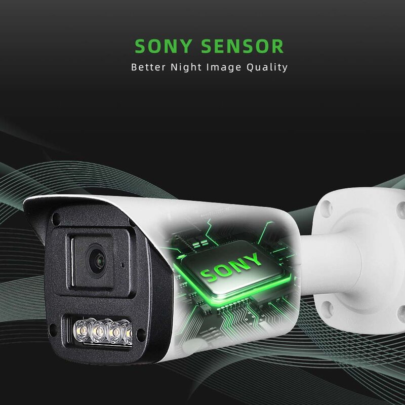 New Full Color IP Camera F1.0 Lens POE SONY Sensor 2MP 5MP IMX307 335 Security CCTV H.265 Waterproof Audio Video Surveillance