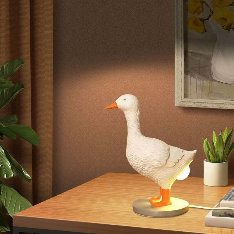 Lámpara de mesa creativa de huevo de pato, escultura de animales, luz nocturna de pato divertida para oficina, comedor, cafetería, sala de estudio, sala de estar