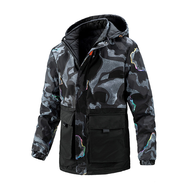 Мужская теплая хлопковая куртка-бомбер, Повседневная Уличная одежда в Корейском стиле, Осень-зима 2023