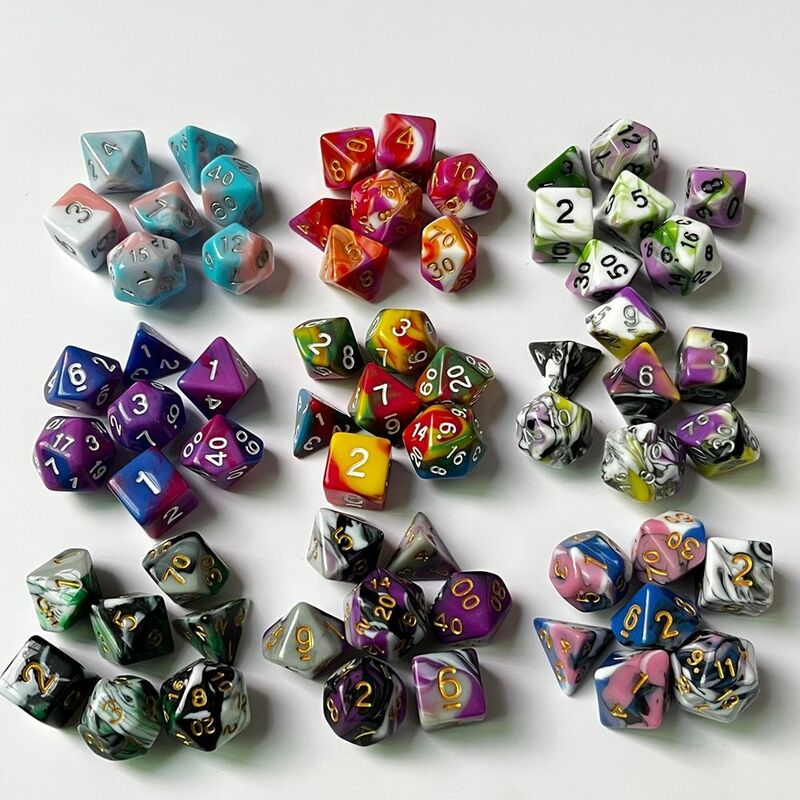 7Pcs Polyhedral Dice Polyhedral Game Dice for RPG Dungeons and Dragons DND RPG D20 D12 D10 D8 D6 D4 Table Game Gift Dice