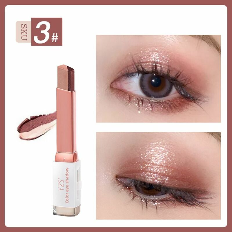 Lazy Makeup Velvet Gradient 2 In 1 Eye Shadow Stick Professional Metallic Eyeshadow