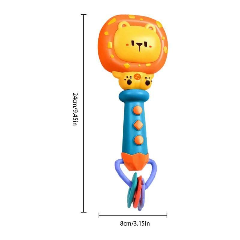 Nowonarodzona grzechotka gryzaki bezpieczna zabawka edukacyjna dzieci grzechotka z muzyką miękka gryzak edukacyjna zabawka dla noworodka prezent z LED dla dzieci