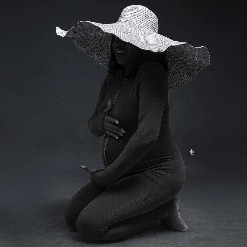 Accesorios de fotografía de maternidad estilo Punk, guantes de cuero con borla Extra larga, sombrero negro, accesorios para colocar en el estudio de fotografía