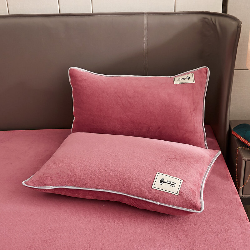 Sarung bantal empuk warna polos 48x74cm, dekorasi rumah sarung bantal tidur ritsleting tidak terlihat