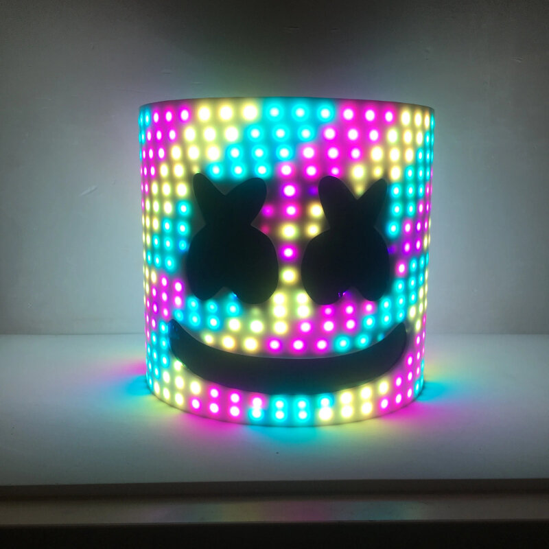 LED Luminous Decorative Mask Lighting Up Helmet Nightclub Dance DJ Clubwear Stage Performance Props Headgear Music Rave Costume