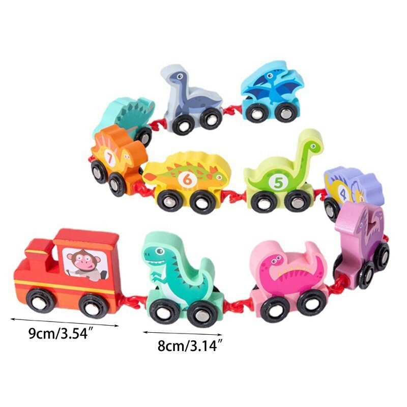 Игрушка с поездом динозавра для малышей, обучающая игрушка с цифрами, детская игрушка для развития мозга, обучающая арифметике,