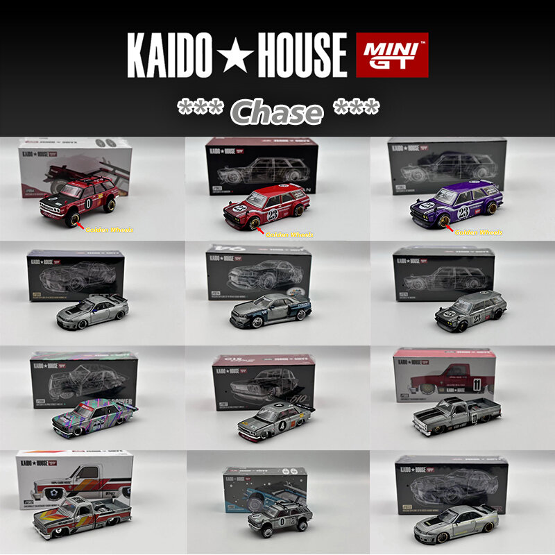 مجموعة طراز سيارة MINIGT-Kaido House Diorama ، أفق GTR 34 عربة R33 مطاردة ، 1:64
