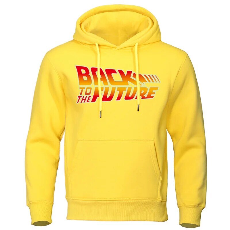 Back to the Future Letter Men's Hoodie Men's and Women's Fashion Simple Long sleeved Pullover Street Y2K Trendy Large Sweatshirt