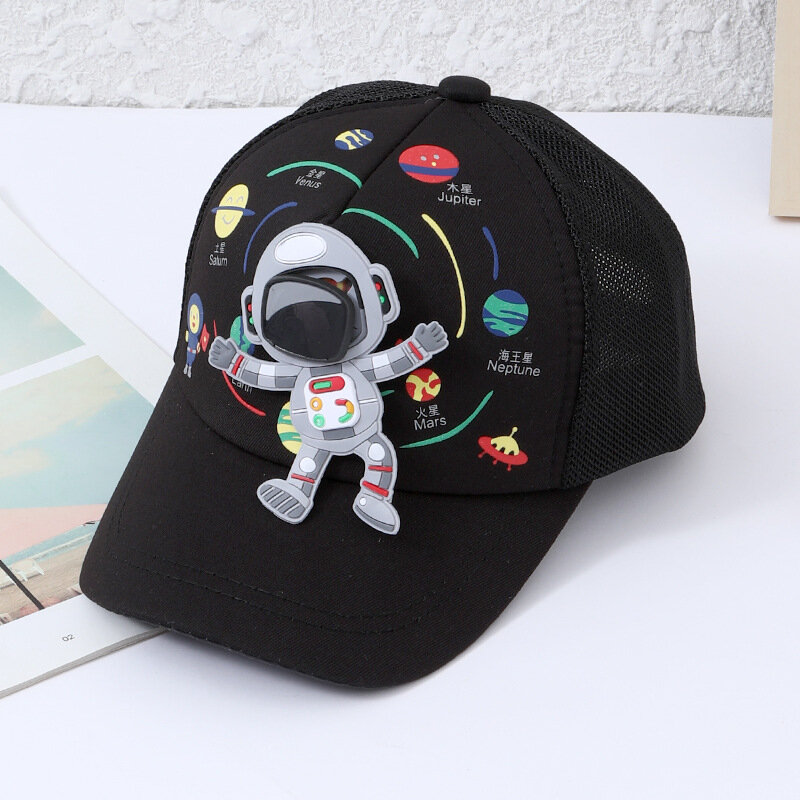 Регулируемая детская шляпа от солнца, хлопковая бейсболка с мультяшным астронавтом, летняя бейсболка для мальчиков и девочек, Снэпбэк Кепка в стиле хип-хоп для детей, весна 2023