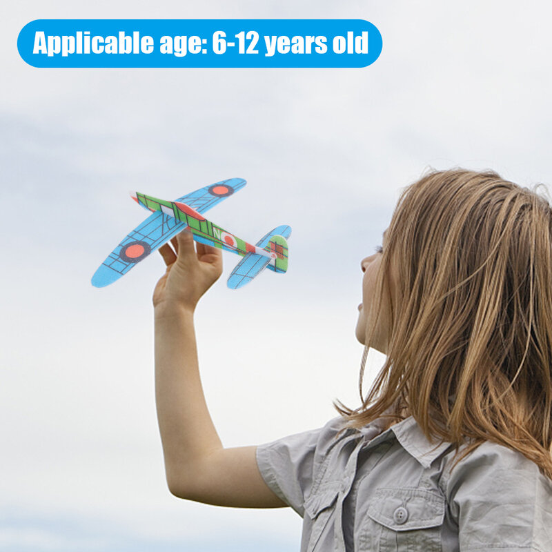 Avión planeador de espuma 3D para niños, juguete de avión volador de 12cm, 1/10 piezas, DIY