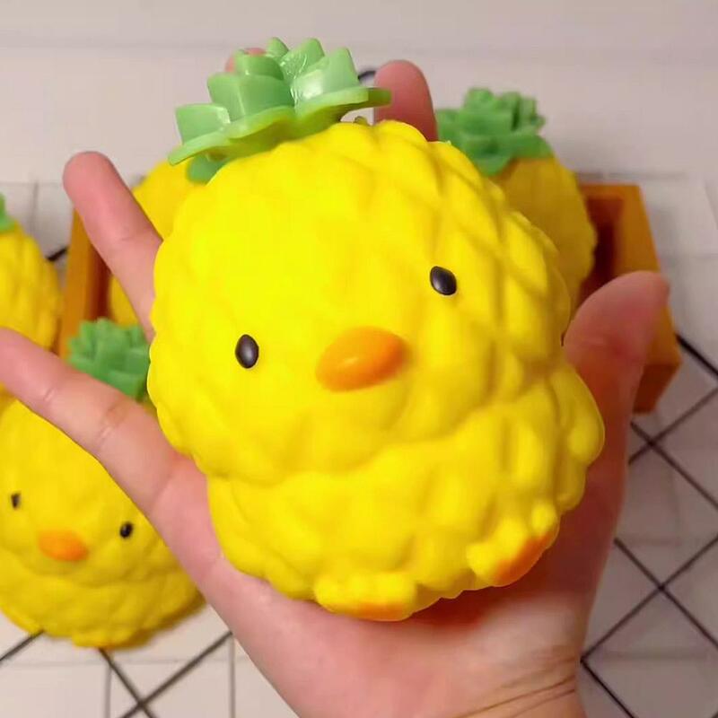 오리 파인애플 스트레스 해소 장난감 동물 오리 스트레스 해소 공 닭 과일 짜기 피젯 감각 장난감