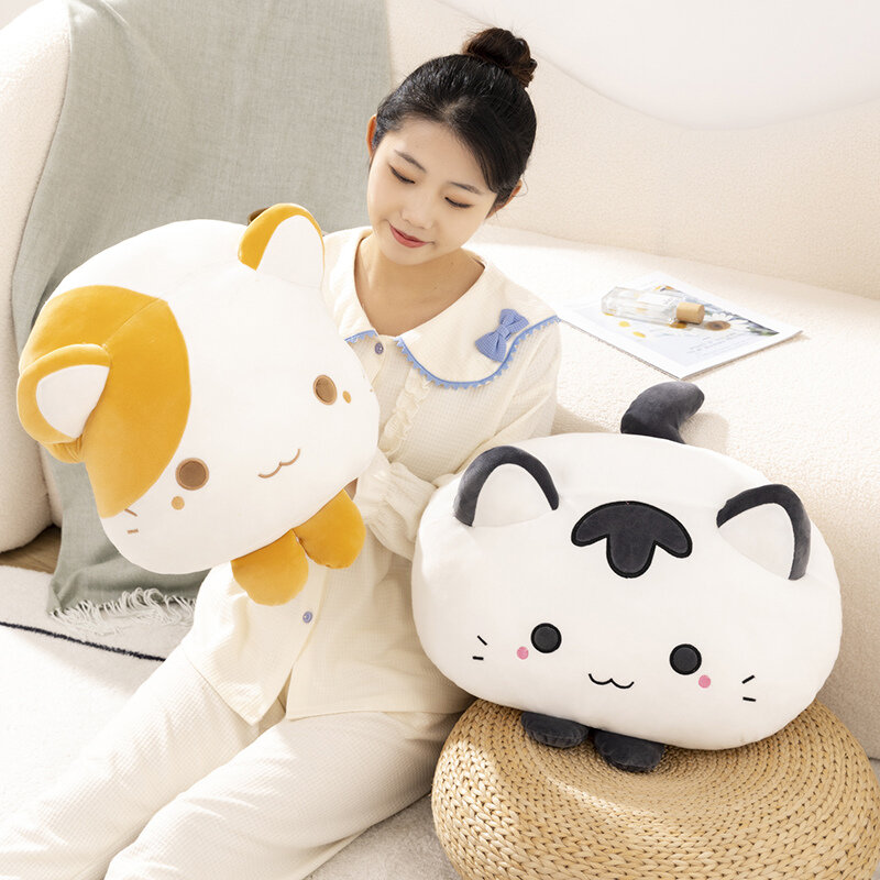 1pc 50CM Kawaii Squishy Cat Plush Toys Cute Sweet Kitten Pillow Stuffed Soft Sofa Cushion Animal Dolls for Girls Friend Gifts