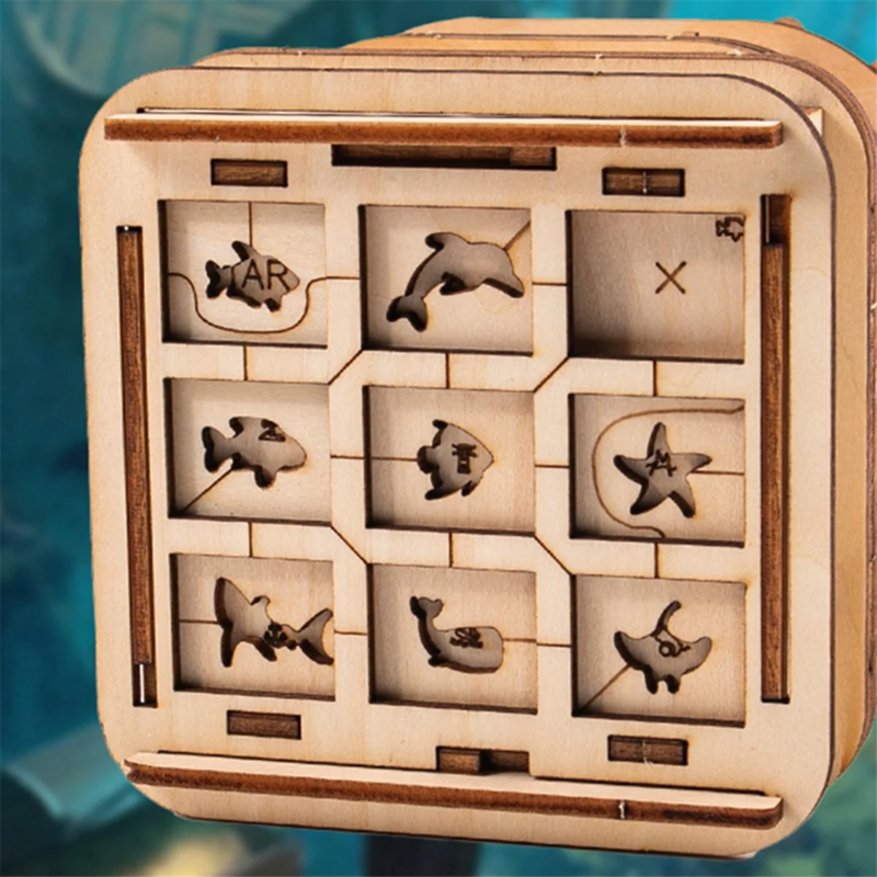 Davy Jones'Locker,Puzzle Box,Gift Box,Wooden Puzzle,Wooden Jigsaw for Adults,Brain Teaser,Birthday Gift Gadget for Men