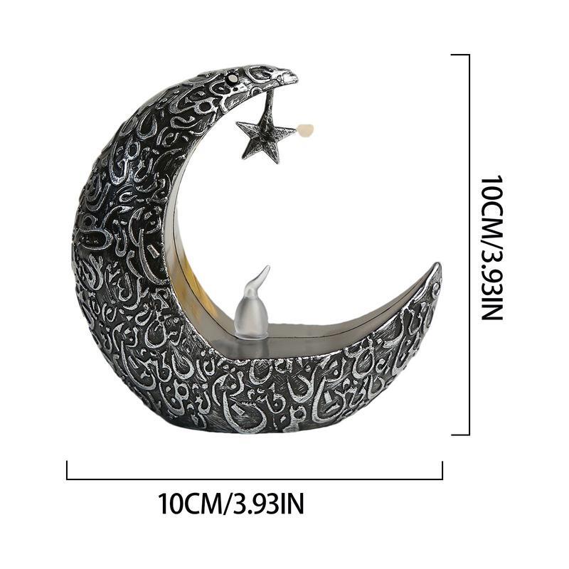 Eid moon star Light for room、レトロなエレガントなキャンドルランタン、卓上LEDライト、素朴な装飾品
