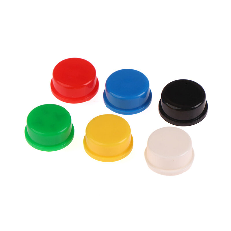 Plástico redondo botão Caps, botão tátil interruptores chapéu, A24, 12x12x7,3, 100pcs