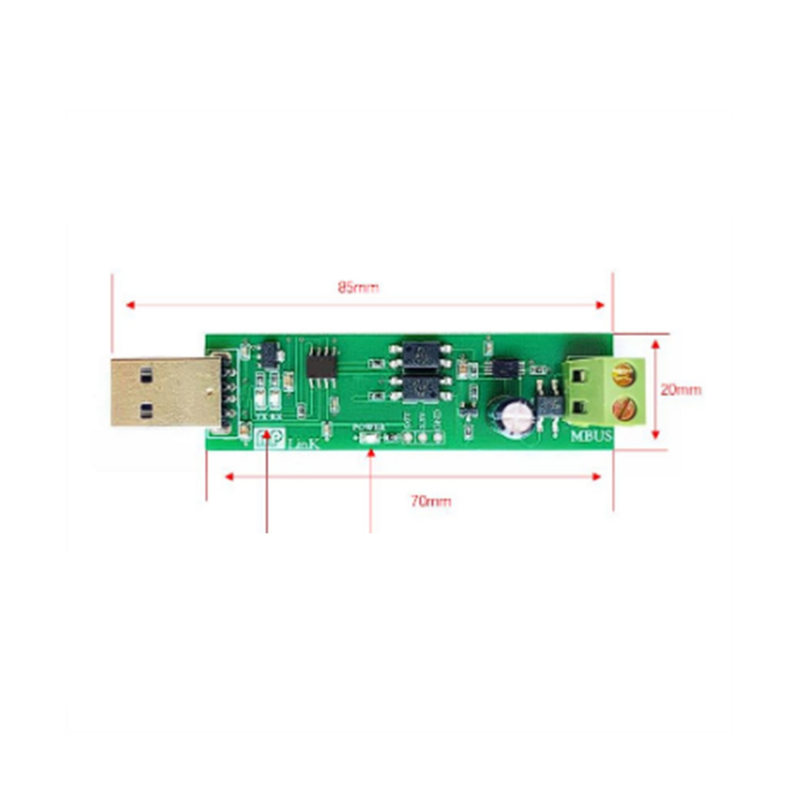 USB to mbus Slave โมดูล mbus Master Slave Communication ดีบักจอมอนิเตอร์บัสไม่มีความเป็นธรรมชาติ TSS721รับสินค้าด้วยตัวเอง