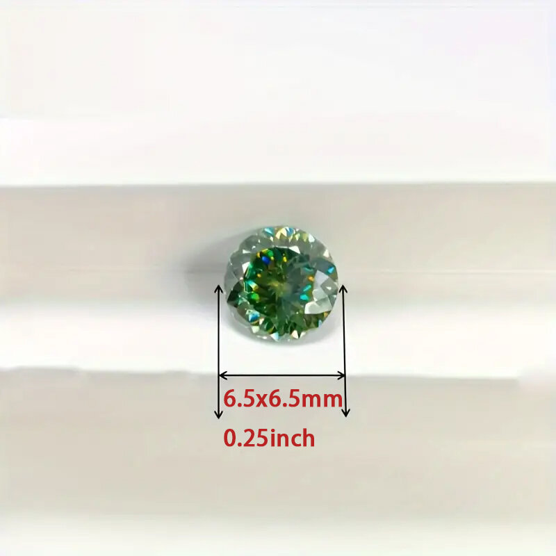 Moissanite зеленый, граненый 6,5x6,5 мм 1ct DIY кольцо и ожерелье кулон