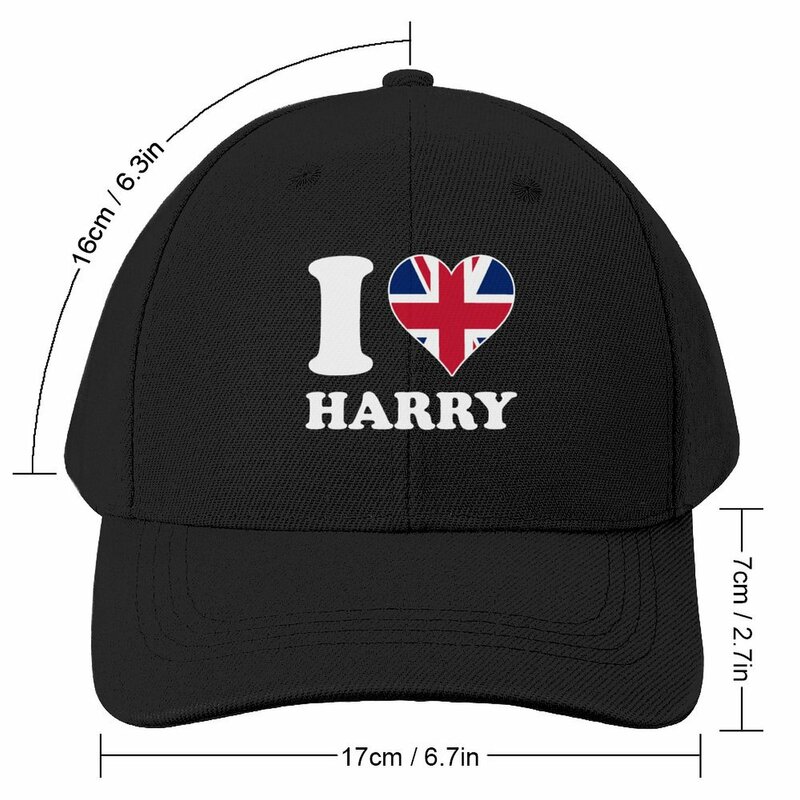 Бейсболка с надписью «I Love Harry Heart» и британским флагом