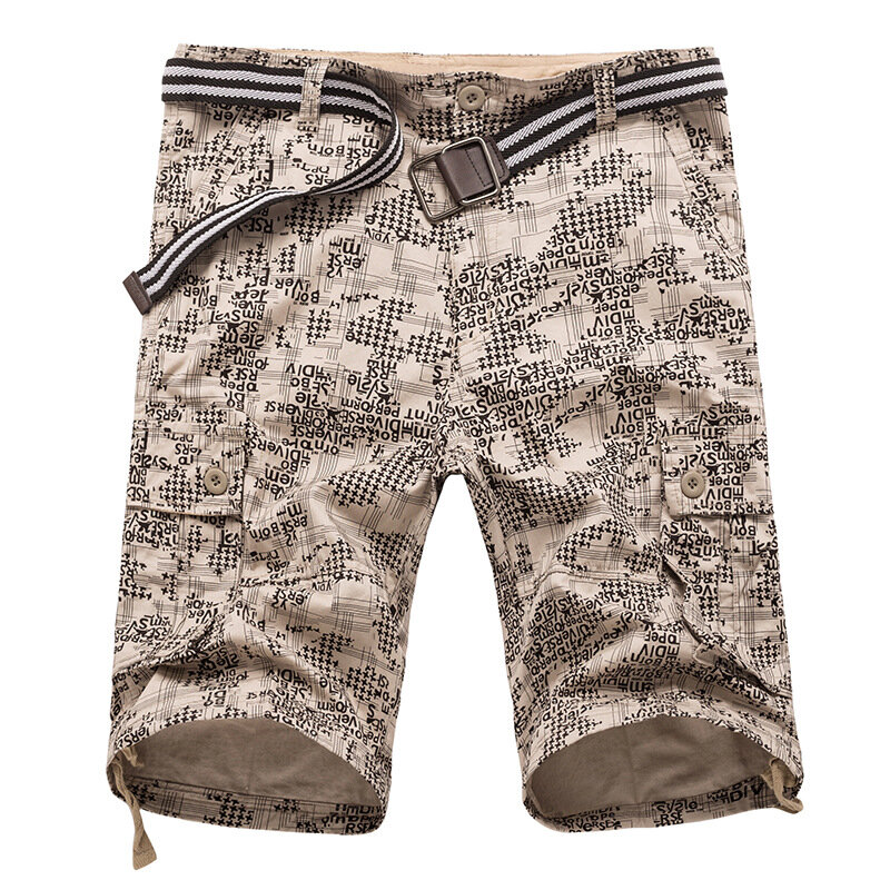 Nova alta qualidade multi bolso carga shorts para homens verão moda algodão curto calças de carga solta