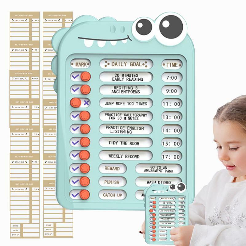 Wykres pracy dla dzieci z listą kontrolną wielokrotnego użytku tablica samodyscyplinarna z suwakiem listy kontrolnej rozwijanie dobrych nawyków Boy Girl
