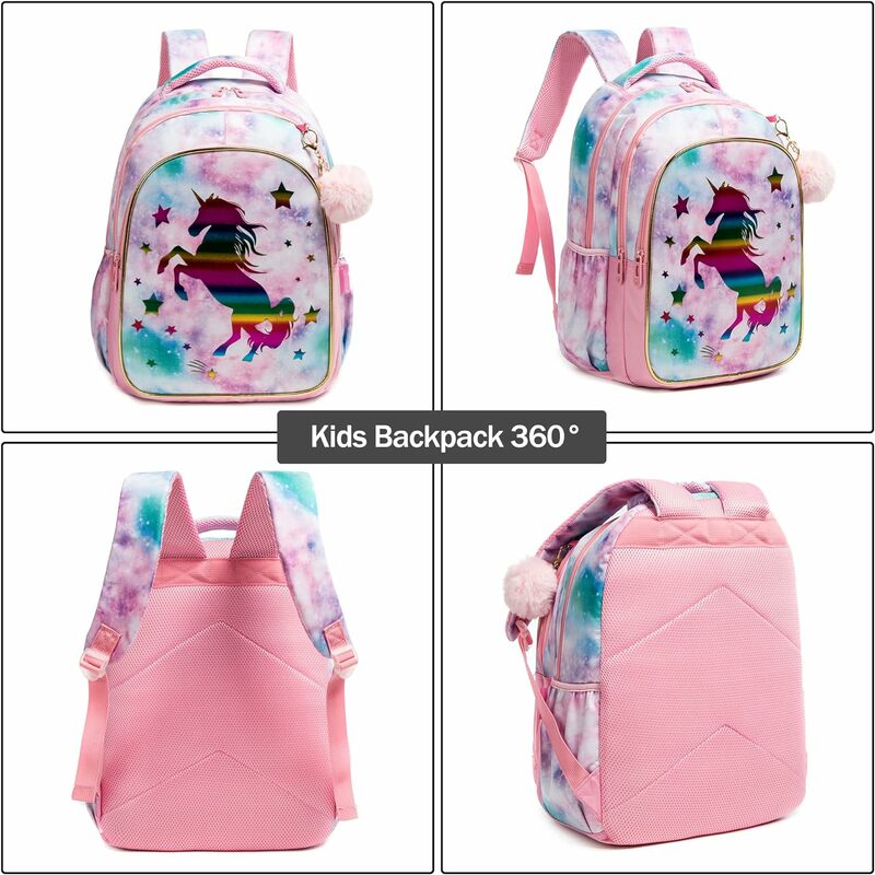 子供のためのlunchboxとペンチ付きのランドセル、女の子のためのかわいいバッグ、幼稚園の学生のためのブックバッグ、トラベルバッグ