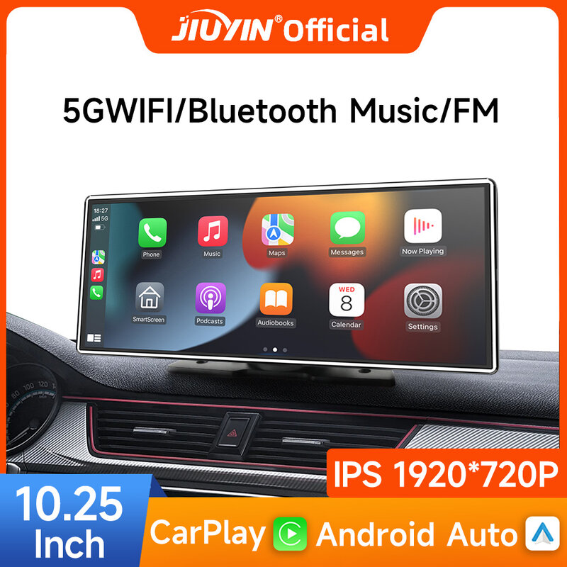 New Upgrade JIUYIN 10.25inch Universal Car Radio Multimedia Navigation Wireless CarPlay Apple Android Auto Mirror Music MP5