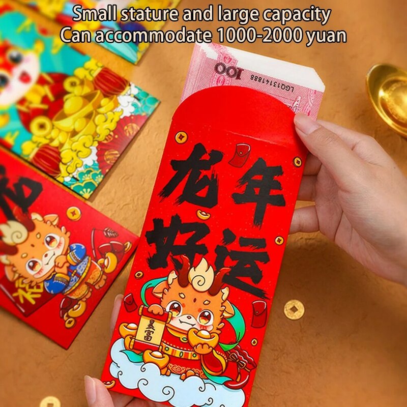 1 ~ 5 шт. тысячи юаней Забавный мультяшный красный конверт Горячая штамповка удачи Забавный бумажный красный конверт