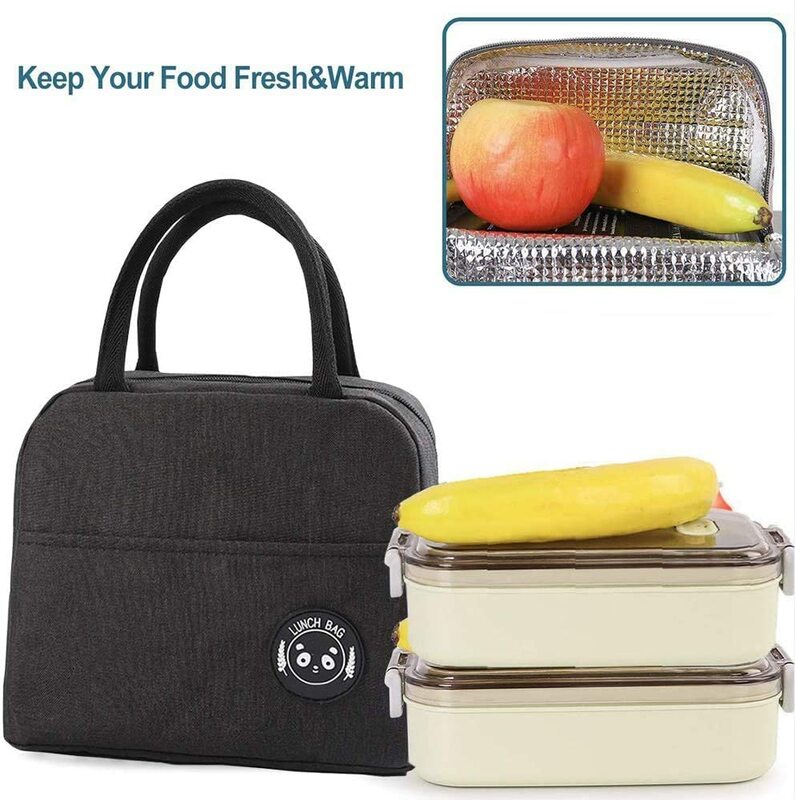 점심 가방 여자 핸드백 절연 점심 상자 휴대용 토트 쿨러 열 피크닉 가방 학교 또는 작업 식품 저장 가방
