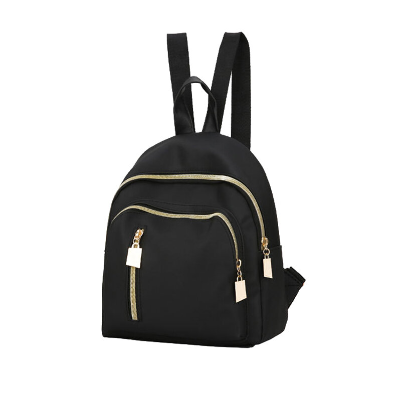 Nylon Waterproof Large Capacity Versatile Simple Fashion Casual Girls' Backpack Women Small School Bag Adjustable Strap
