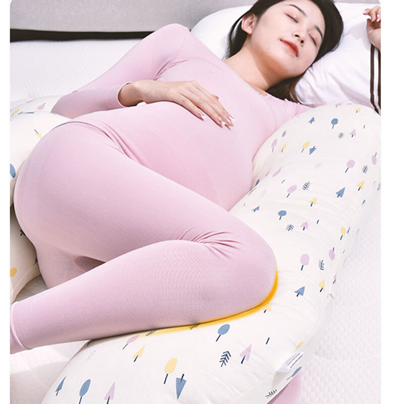 Oreiller de sommeil confortable multifonction pour femmes enceintes, soutien de la taille, côté abdominal, coton respirant, réglable