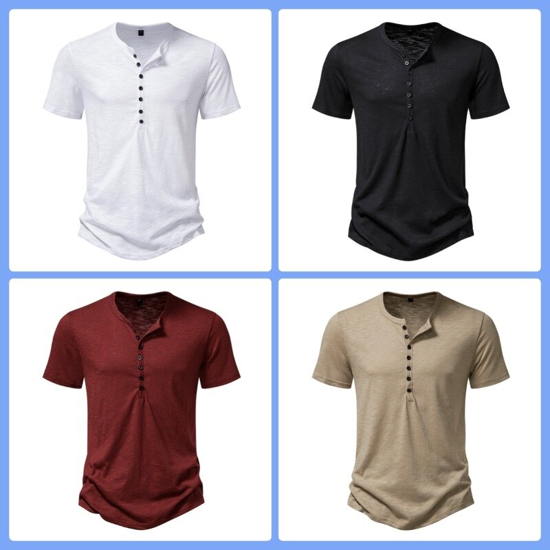 Summer New Men's Casual Fashion Foundation Versatile Linen Short Sleeved Cotton Lightweight T-shirt