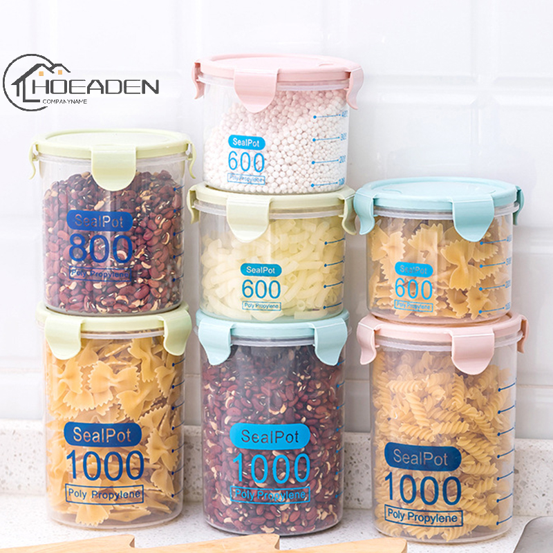 Lattine sigillate cereali integrali conservazione della cucina lattine di plastica trasparente per uso alimentare scatola snack lattine di stoccaggio contenitore vaso di tenuta