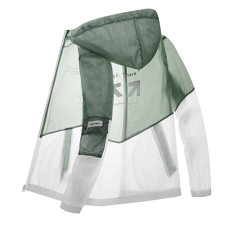 2023 cappotti di pelle di protezione UV estiva da uomo giacca a vento sottile protezione solare da uomo giacca traspirante con cappuccio e cerniera vestiti maschili di moda