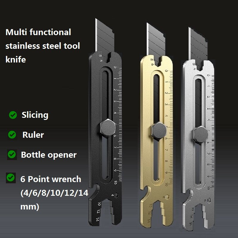 4-in-1-Universalmesser, verdickter 18-mm-Tapeten schneider aus Stahl, multifunktion ales wasserdichtes, rostfreies, robustes Werkzeug