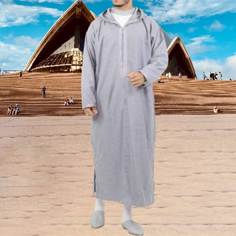 634C мусульманский кафтан, исламский халат, мужские мусульманские платья, рубашки с длинными рукавами, кафтан, мусульманское для