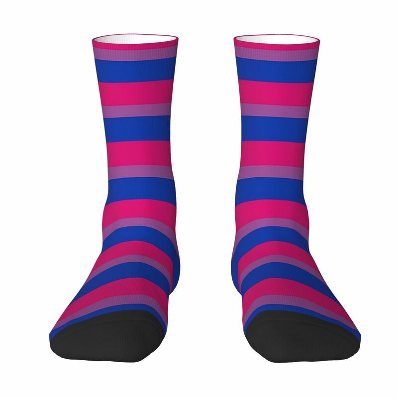 All Seasons Crew Stockings Bisexual Flag Socks Harajuku Funny Hip Hop Long Socks Accessories for Men Women Gifts