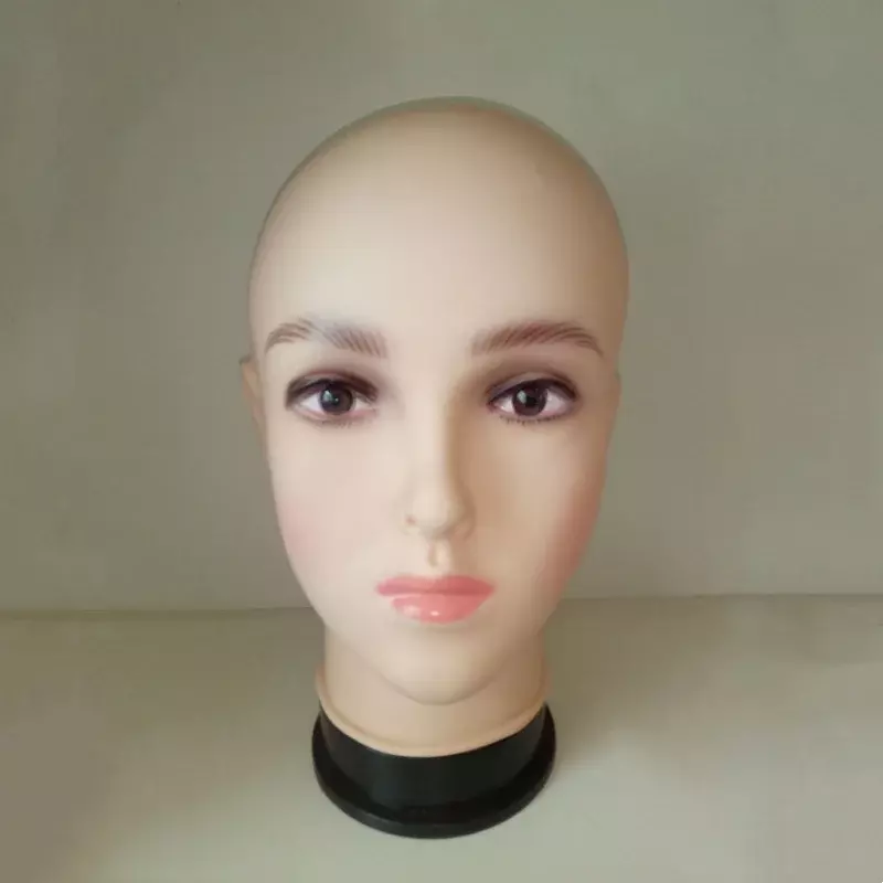 Tête de Mannequin Chauve en PVC pour Perruque Professionnelle, Cosmétologie, Maquillage, Affichage de Cheveux