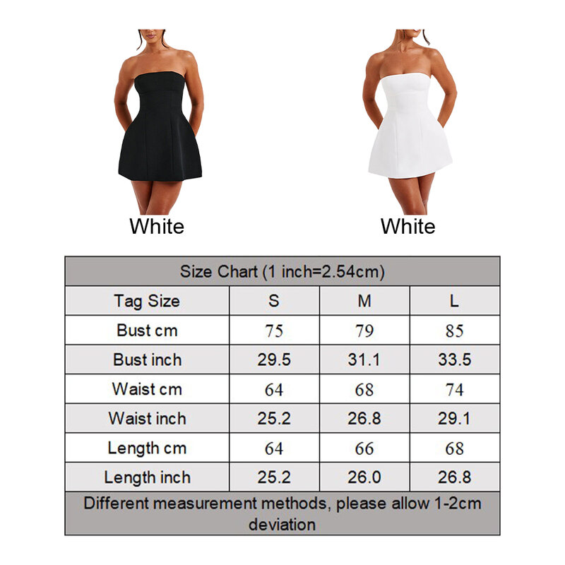 Fashion Skirt Dress Slim-fitting Skirt To Thigh Tube Top Womens Bandeau Collar Dress For Daily Microelasticity